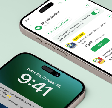 Watchlist app — My Watchlist and push notification screens
